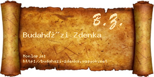 Budaházi Zdenka névjegykártya